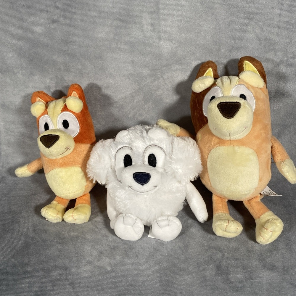 Bluey Friends‎ Chilli, Bingo, & Lila Plush Dog Lot Stuffed Animals by Moose Toys